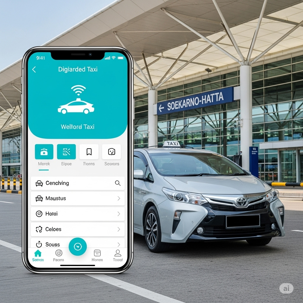 Bandara Soetta Uji Coba Layanan Taksi Terintegrasi Digital