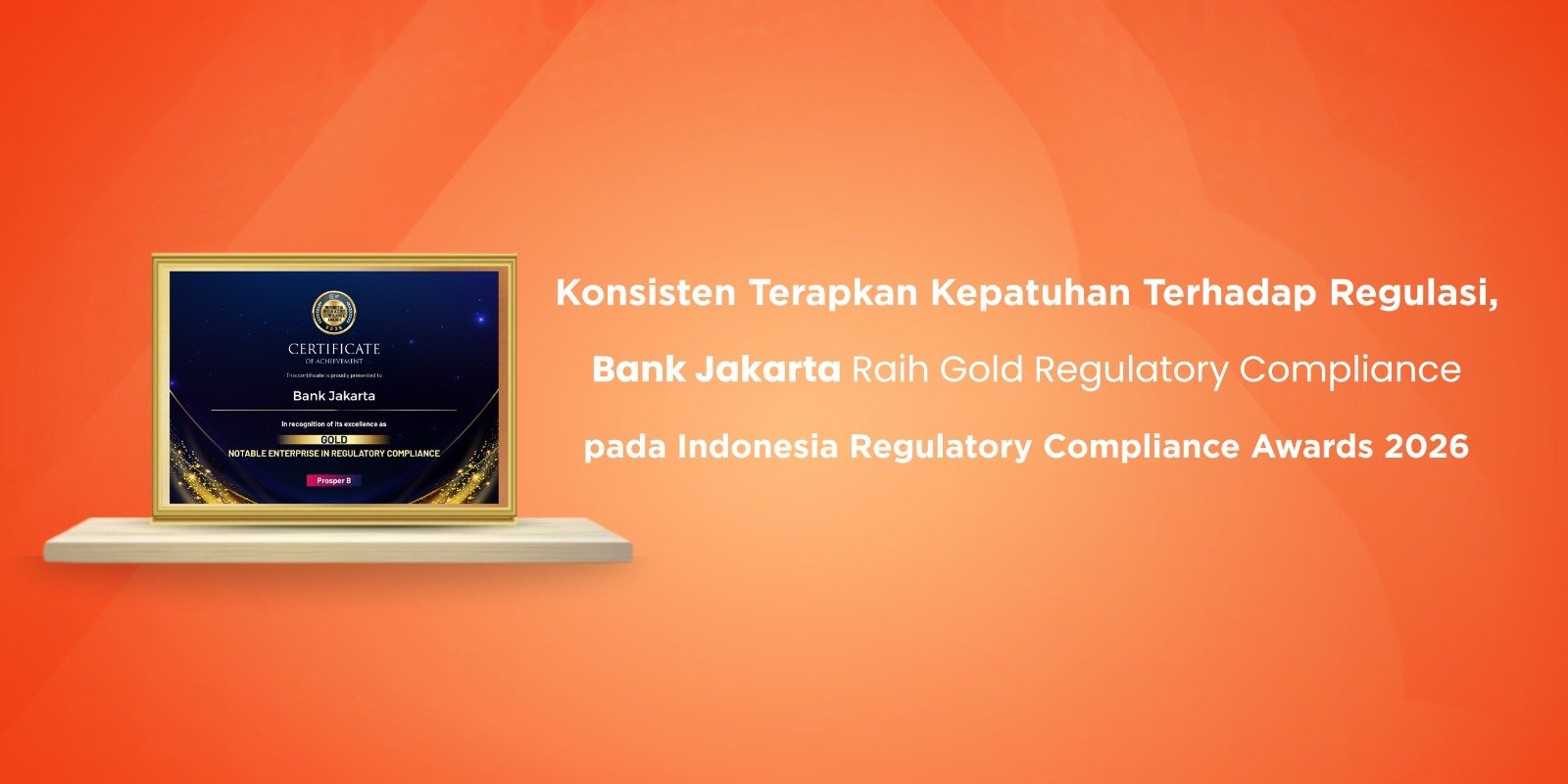 Bank Jakarta raih penghargaan emas di bidang Kepatuhan Regulasi